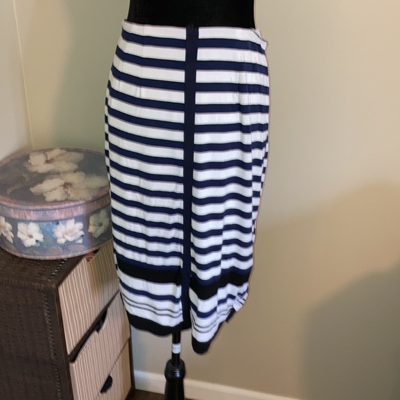 White, navy, black striped skirt - Picture 3 of 5